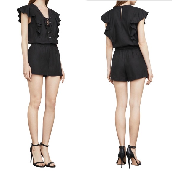 BCBGMaxAzria Dresses & Skirts - BCBG “Kenzi” Black Romper Shorts